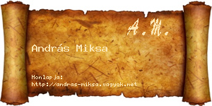 András Miksa névjegykártya